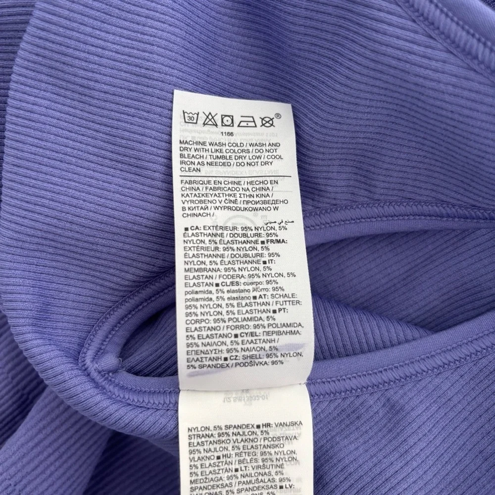 NWOT Athleta Aurora Ribbed Purple Adonis Blue Active Romper Bodysuit Shortie XS - Picture 10 of 10